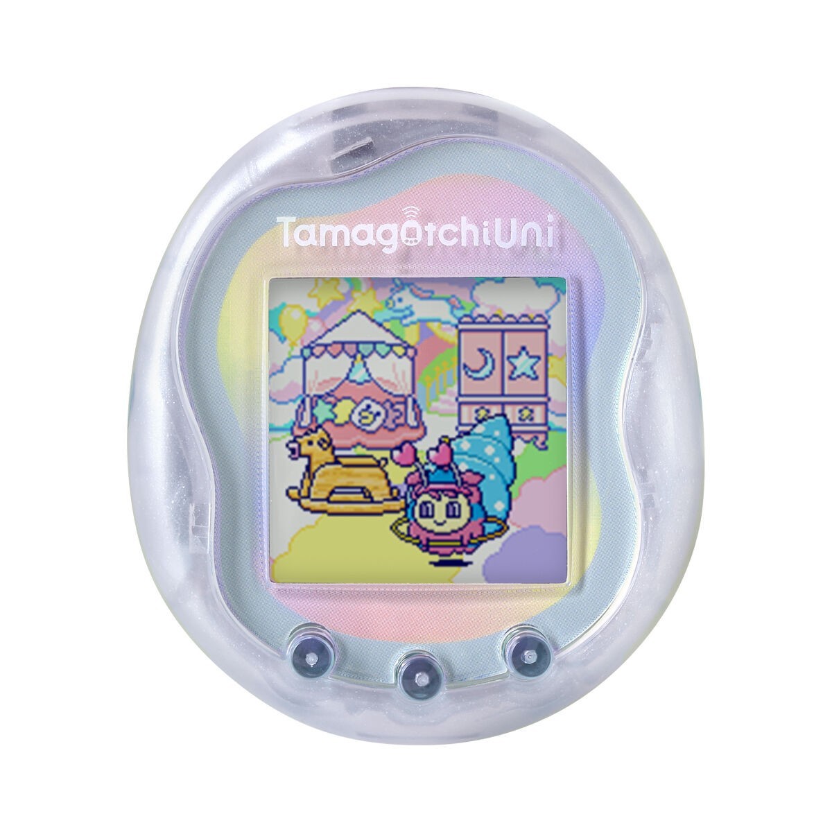 Tamagotchi Uni Aurora Pink & Prism White Color Premium Bandai