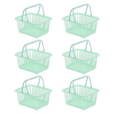 6PCS Mini Shopping Baskets with Handles Small Tiny Baskets, Green