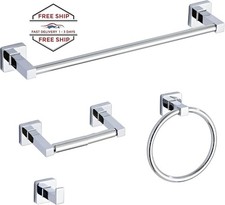Juego de accesorios de ba o cromados de 4 piezas, toallero de acero inoxidable