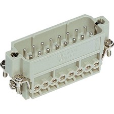 1PC HARTING ELEKTRONIK INC 09200162612 Rectangular Plug Insert, 16 PE, 14-18AWG