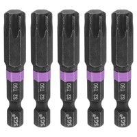"5 StüCk T50 Torx Schraubendreherbit 1/4\" Sechskantschaft 5 Cm FüR Magnetisch"