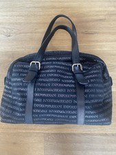 Borsa a mano Emporio Armani - design monogramma - nero/argento