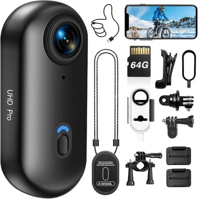 POV Action Camera 4K 64G Motorcycle Helmet Cam for Travel Bike Cycling Hiking