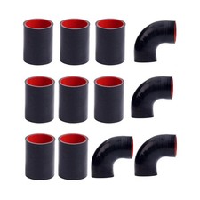 Universal 12pcs 3 76mm Straight 90 Degree Elbow Silicone Coupler Piping Kit