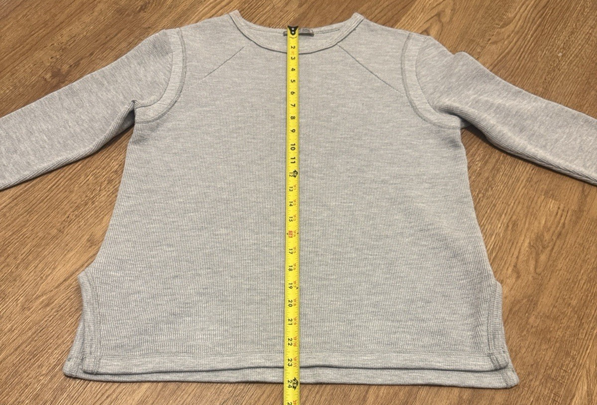 Zara Small Light Gray Ribbed Basic Long Sleeve Sw… - image 5
