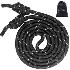 Upgraded Reflective Flow Rope Jump Rope   Premium Double Woven Adjustable Wor...