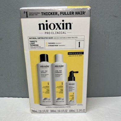 NIOXIN Pro Clinical Thicker Fuller Hair 3pc Set, Shampoo, Cond., Scalp Spray NEW