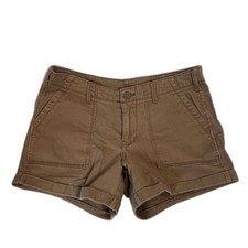 Faded Glory Khaki Tan Roll Cuff Casual Summer Everyday Cotton Shorts Size 10