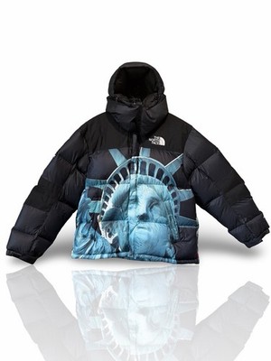 The North Face Supreme Black Blue Statue of Liberty Baltoro Jacket Sz Large