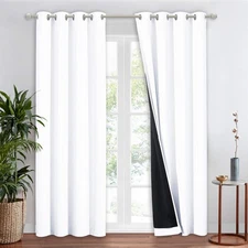 100% Blackout Curtain Panel 52x84 Thermal Insulated Drapery Black Liner Nursery