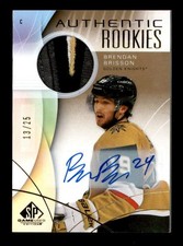 BRENDAN BRISSON 2024/25 SP GAME USED ROOKIE GOLD JERSEY PATCH AUTO /25 BF9412