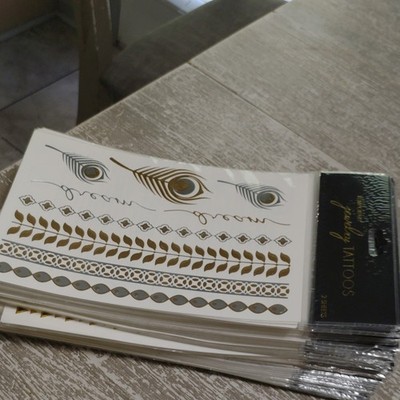 Temporary Metallic Jewelry Flash Tattoos Gold/Silver/Black Medium