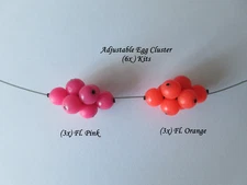 Salmon Egg Cluster kits for Steelhead Trout (Adjustable) - (6x Kits)