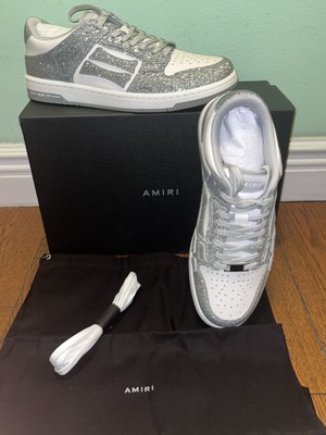 NIB $750 AMIRI Shimmer Skel Glitter Low Top Leather Sneakers - Sz 13 US / 46 EU