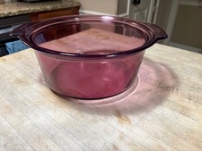 Vision Corning Glass Cookware Cranberry 5 l Stockpot ( No LId) USA