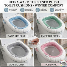 Round Toilet Seat Cover Soft Warm Cushion Pad Thicker Stretchable Washable Bath