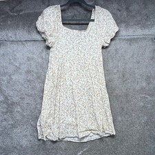 American Eagle Babydoll Mini Dress Medium Cream Floral Cottagecore Boho Feminine