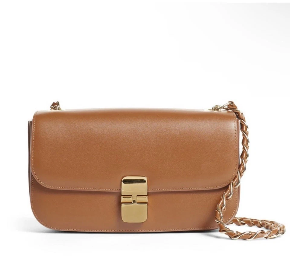 A.P.C Grace Baguette Tan Chain Crossbody Bag - Image 4 of 4