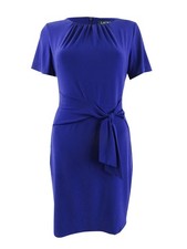 Lauren by Ralph Lauren Women's Petite Self-Tie Dress (8P, Blue)