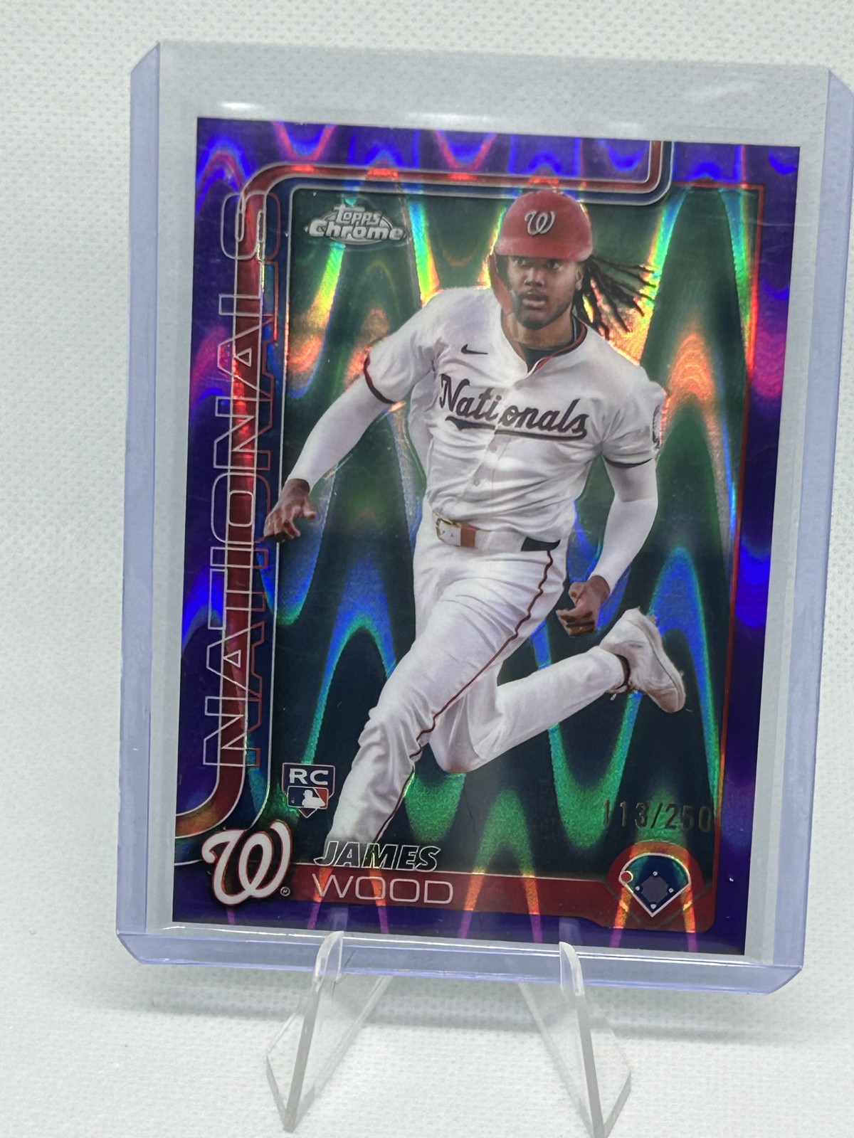 2025 Topps Chrome - James Wood #132 Purple Raywave Refractor /250 (RC)