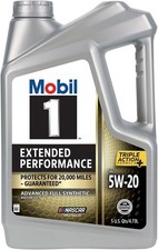 Mobil 1 Extended Performance Full Synthetic Motor Oil 5W-20, 5 Quart (120765) 36.95 per gallon
