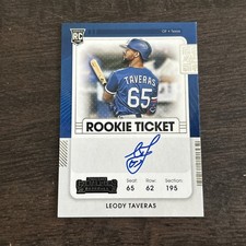 Leody Taveras 2021 Panini Contenders Autograph Rookie Ticket #150 Rangers (RC)