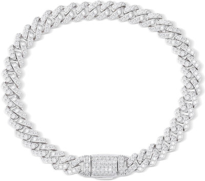 Moissanite Cuban Link Chain in 925 Sterling Silver - Iced Out Necklace