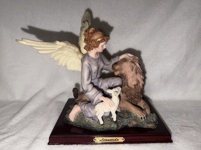 Leonardo Collection Angel Lion and Lamb Figurine 1997 ACK Trading Los Angeles