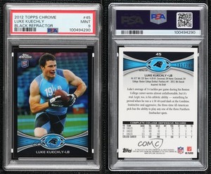2012 Topps Chrome Black Refractor /299 Luke Kuechly #45 PSA 9 MINT Rookie RC