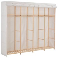 Vidaxl Kleiderschrank Weiß 200 X 40 X 170 Cm Stoff Neu