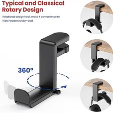 Rotating Headphone Stand Gaming Headset Holder Adjustable Under Desk Hanger LOT