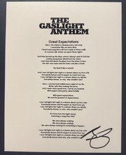 BRIAN FALLON SIGNED LYRIC SHEET GREAT EXPECTATIONS GASLIGHT ANTHEM AUTOGRAPH COA