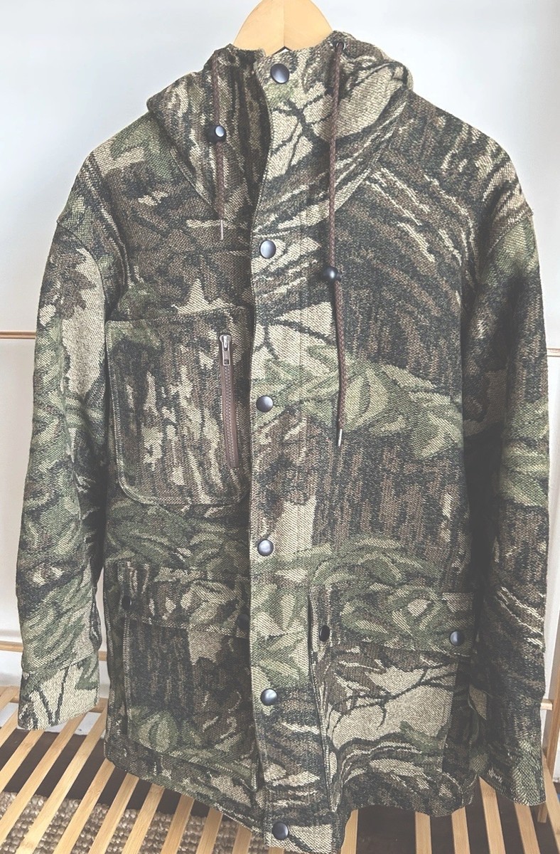Pendleton 100% Wool Camo Hunting Hooded Parka Jacket Coat Men's M