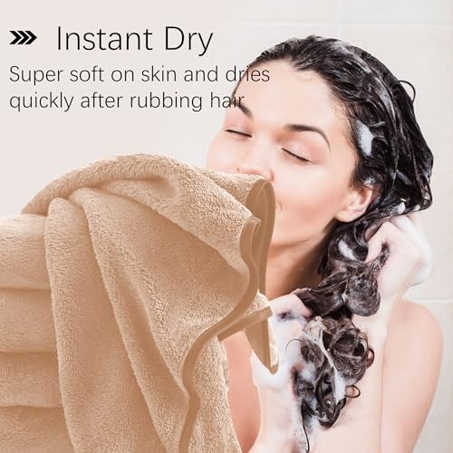 6 Pack Ultra Soft Microfiber Absorbent Hand Towel, Silk Hemming Towels Brown - Bild 5 von 7