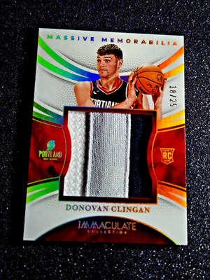 2024-25 Panini Immaculate RC Donovan Clingan Rookie Patch Holo 