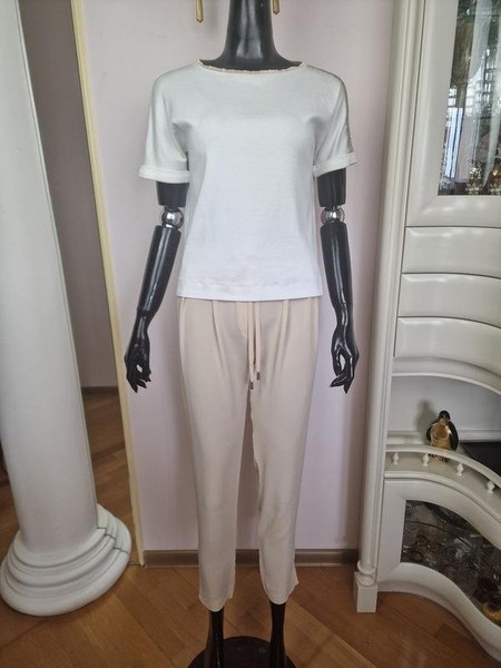 Women Antonelli Trousers Beige Silk 34 / XS / 42