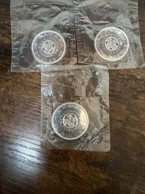 Uncirculated 3 Canada Charlotte Town Quebec Silver Dollars 1964 In plastic 80% S