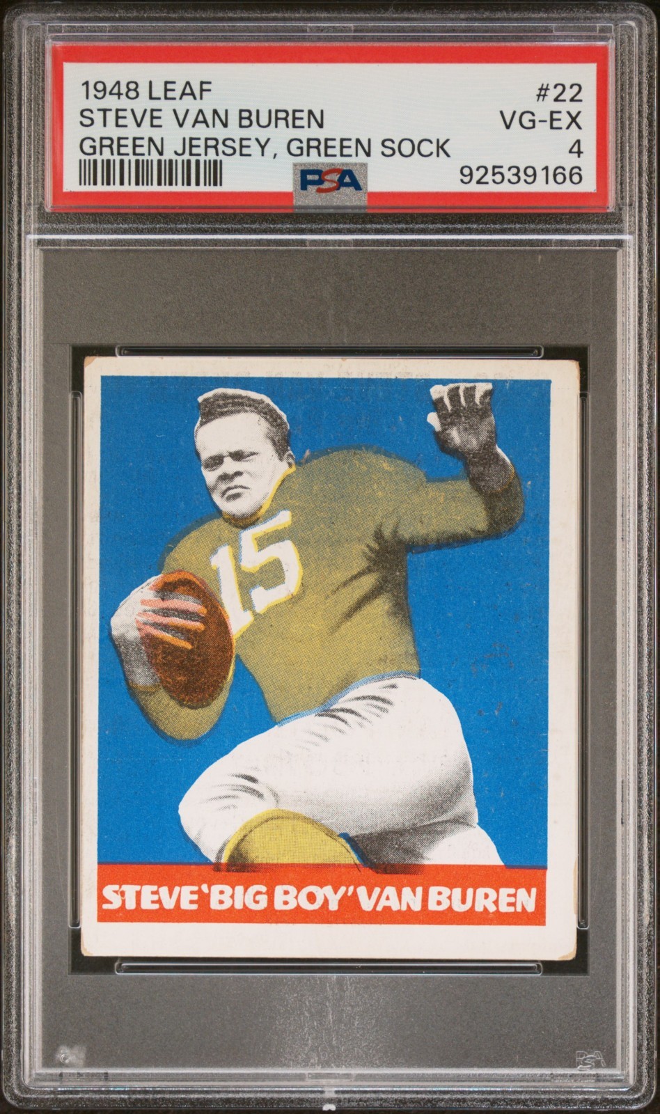 1948 Leaf #22 STEVE VAN BUREN RC -- PSA 4, VG_EX -- HOF Eagles Rookie