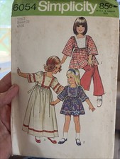 Simplicity Vintage 1970's Sewing Pattern 6054 Girls Caftan Size 3 Uncut