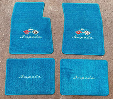 For Chevy Impala Velour Floor Mats Carpet Turquoise Blue Set Of4 19591974