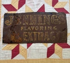 Vintage 30s Jennings Flavoring Extracts Tin Sign 6.75x14" AS IS