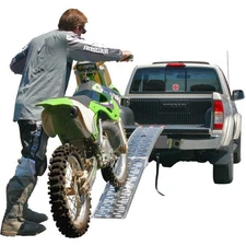 Black Widow AFP-9012 Single Runner Motorcycle Ramp - Finger-Style Lip, Plate Su