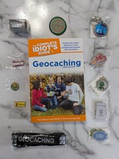 Lot of 12 GEOCACHING GAME Items 5 New Trackables Pathtags Patch AmoCan Book MORE