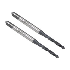 2pack M2 x 0.4 Spiral Flute Tap Metric Machine Thread Tap HSS Nitriding Coated