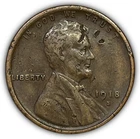 1918-S Lincoln Wheat Cent Extremely Fine XF Coin, Scratched #26111