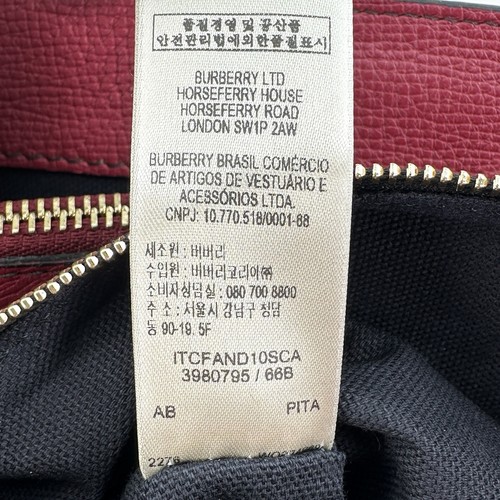 Auténtico bolso de hombro Burberry de 2 vías de cuero rojo a cuadros - Imagen 20 de 24