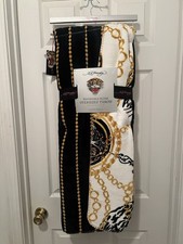 Ed Hardy Black Gold Reversible Tiger Chain 60x70 Plush Throw Blanket NWT