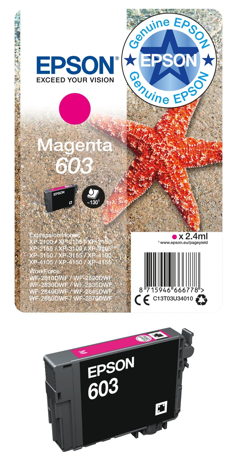 Epson C13T03U34010 C13T03U34010 ink cartridge 1 pc(s) Original Sta... - Image 4