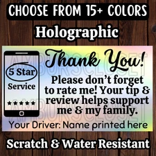 50 DoorDash UberEATS Grubhub 2.25" w/ NAME STICKERS DELIVERY DRIVER INSTACART