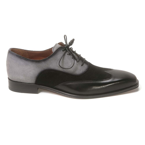 Mezlan Men Black and Grey Suede Wing Tip Oxford (10.5,M) - Picture 1 of 3